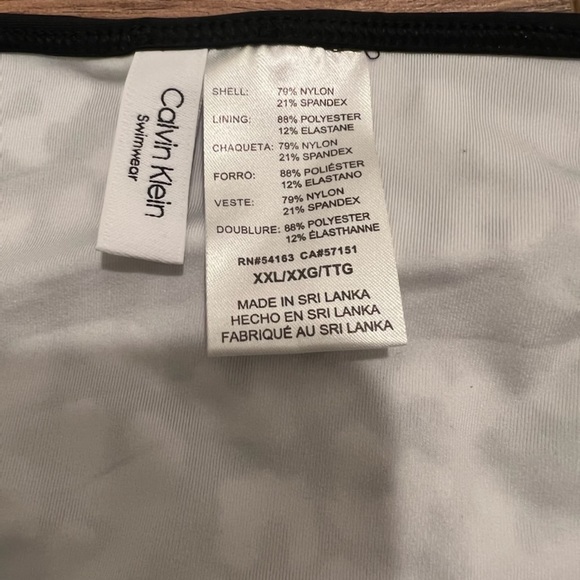 Bikini Calvin Klein One Shoulder Bikini Swim Set Animal Print Black White XXL - Picture 5 of 9